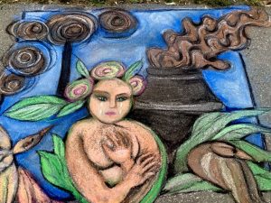 Mother Nature Holds Her Breath chalk painting