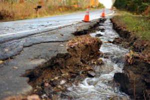Stormwater erosion on Poors Mills Road in Belfast on October 31 2021