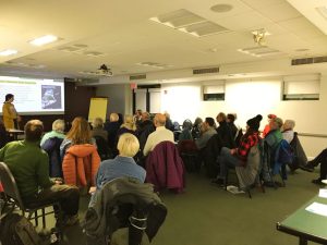 Audience at All of Belfast Climate Dialogues event on February 9 2023, The Future of Transportation in Belfast and Waldo County